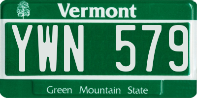 VT license plate YWN579