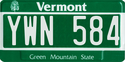 VT license plate YWN584