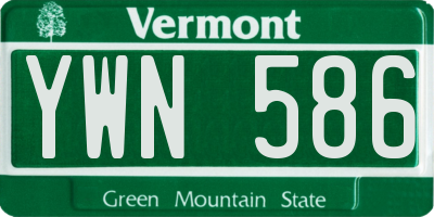 VT license plate YWN586
