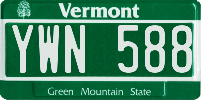 VT license plate YWN588