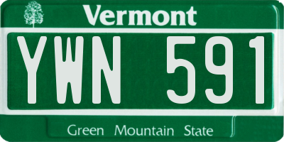 VT license plate YWN591