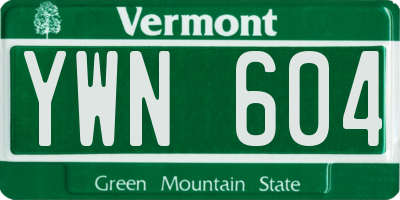 VT license plate YWN604