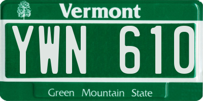 VT license plate YWN610