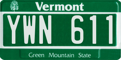 VT license plate YWN611