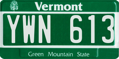 VT license plate YWN613