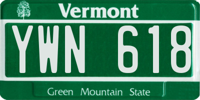 VT license plate YWN618