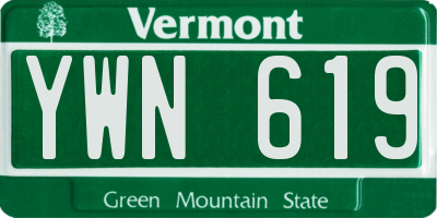 VT license plate YWN619