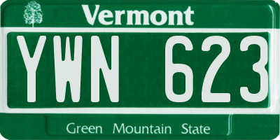 VT license plate YWN623