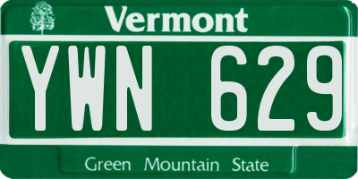 VT license plate YWN629