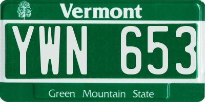 VT license plate YWN653