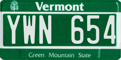 VT license plate YWN654