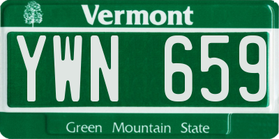 VT license plate YWN659
