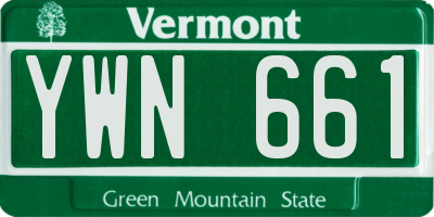 VT license plate YWN661