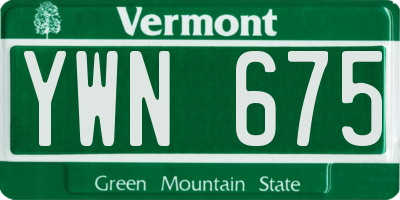 VT license plate YWN675