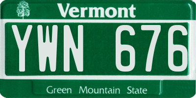 VT license plate YWN676