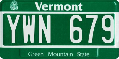 VT license plate YWN679