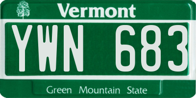 VT license plate YWN683