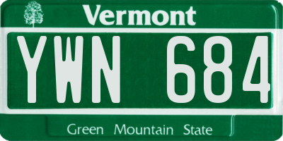 VT license plate YWN684