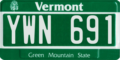 VT license plate YWN691