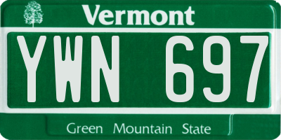 VT license plate YWN697