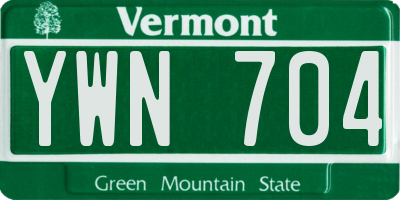VT license plate YWN704