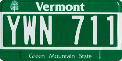 VT license plate YWN711