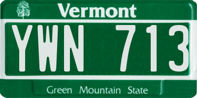 VT license plate YWN713