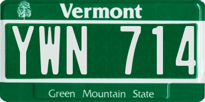 VT license plate YWN714