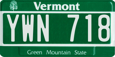 VT license plate YWN718