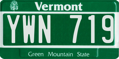 VT license plate YWN719