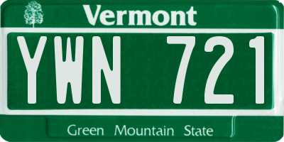 VT license plate YWN721