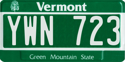 VT license plate YWN723
