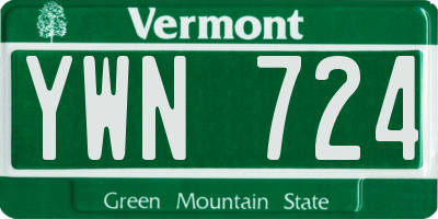 VT license plate YWN724