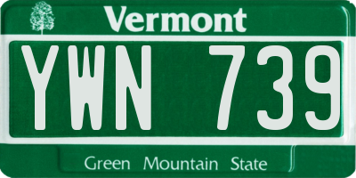 VT license plate YWN739