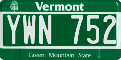 VT license plate YWN752