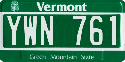 VT license plate YWN761