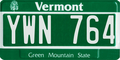 VT license plate YWN764