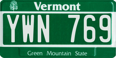 VT license plate YWN769