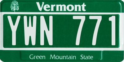 VT license plate YWN771