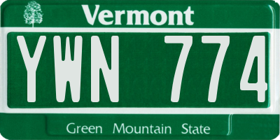 VT license plate YWN774