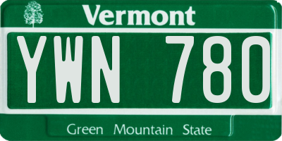 VT license plate YWN780