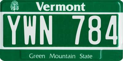 VT license plate YWN784