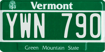 VT license plate YWN790