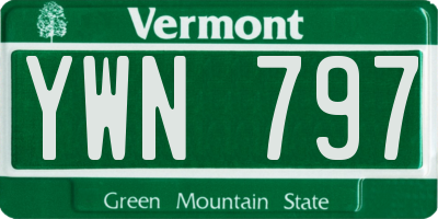 VT license plate YWN797