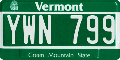 VT license plate YWN799
