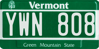 VT license plate YWN808