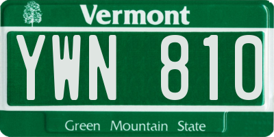 VT license plate YWN810