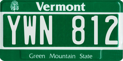 VT license plate YWN812