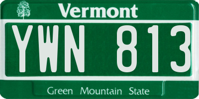VT license plate YWN813