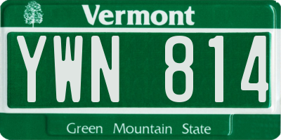 VT license plate YWN814